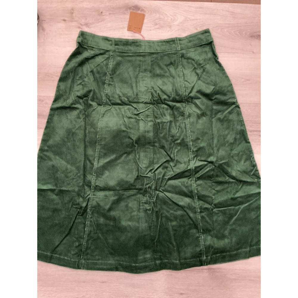Boden Green A-Line Button-Front Corduroy Skirt - Picture 5 of 7